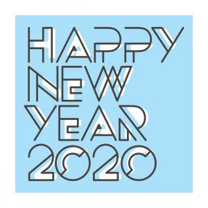 Happy New Year 2020 typography vector poster design illustration.