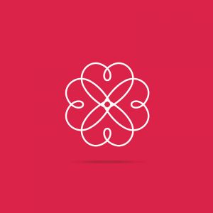 Heart logo design icon, luxury jewelry vector illustration. Expensive floral diamond icon.