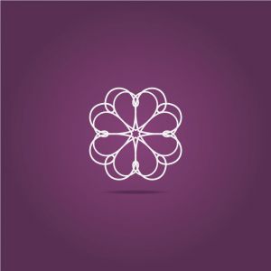 Heart logo design icon, luxury jewelry vector illustration. Expensive floral diamond icon.	