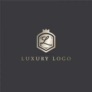 Letter in shield logo design. luxury letter L vector icon. Hotel and boutique logo illustration.	