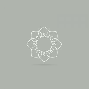 Heart logo design icon, luxury jewelry vector illustration. Expensive floral diamond icon.