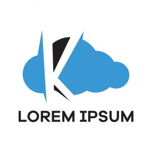 K letter logo design. Letter k in sky shape vector illustration.	