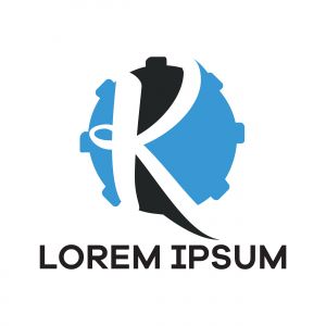 K letter logo design. Letter k in circle shape vector illustration.	