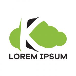 K letter logo design. Letter k in sky shape vector illustration.	