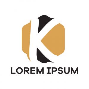 K letter logo design. Letter k in hexagonal shape vector illustration.	