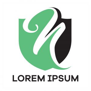 N letter logo design. Letter n in shield vector illustration. safety and security icon	