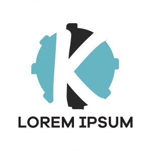 K letter logo design. Letter k in circle shape vector illustration.	