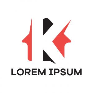 K letter logo design. Letter k in house shape vector illustration.	