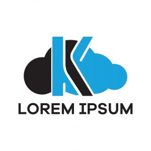 K letter logo design. Letter k in sky shape vector illustration.	