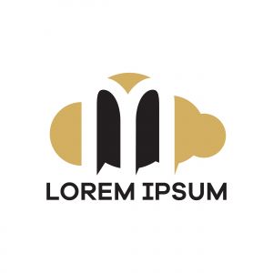 M letter logo design. Letter m in sky shape vector illustration.	