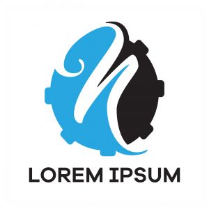 N letter logo design. Letter n in gear shape vector illustration.	