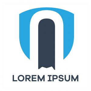 N letter logo design. Letter n in shield vector illustration. safety and security icon	