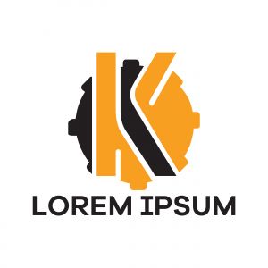 K letter logo design. Letter k in circle shape vector illustration.	