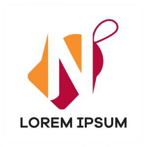 N letter logo design. Letter n in sale/discount tag vector illustration.	
