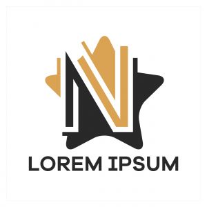 N letter logo design. Letter n in star shape vector illustration.	