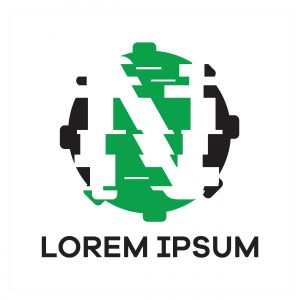 N letter logo design. Letter n in gear shape vector illustration.	