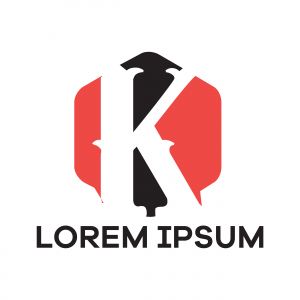 K letter logo design. Letter k in hexagonal shape vector illustration.	