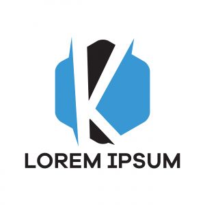 K letter logo design. Letter k in hexagonal shape vector illustration.	