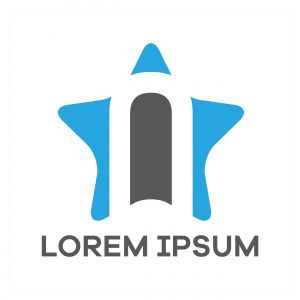 N letter logo design. Letter n in star shape vector illustration.	