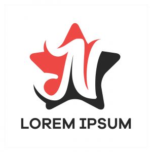 N letter logo design. Letter n in star shape vector illustration.	