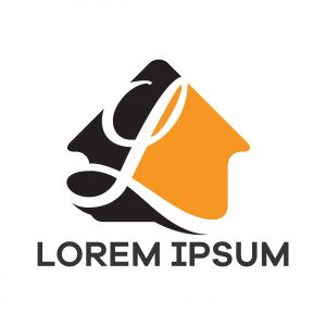 L letter logo design, Letter L in house shape vector illustration	