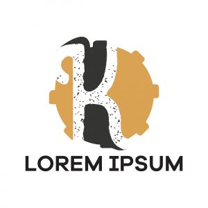 K letter logo design. Letter k in circle shape vector illustration.	