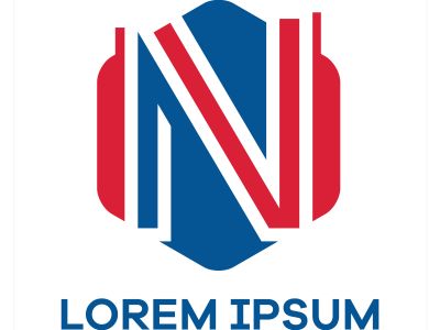 N letter logo design. Letter n in hexagonal shape vector illustration.	