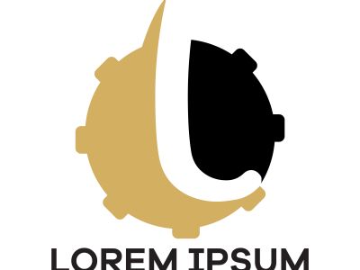 L letter logo design, Letter L in gear vector illustration, mechanic and automobile logo icon.	