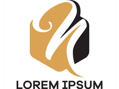 N letter logo design. Letter n in hexagonal shape vector illustration.	