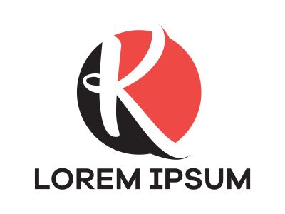 K letter logo design. Letter k in circle shape vector illustration.	