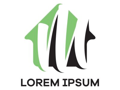 M letter logo design. Letter m in house shape vector illustration.	