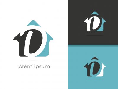 D dots logo design template. Hexagon D icon. D Letter Logo Vector.