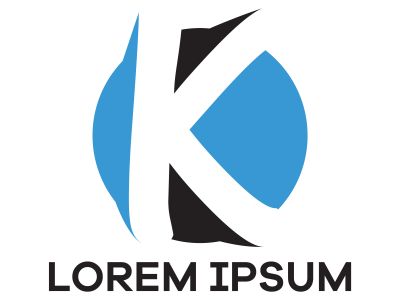 K letter logo design. Letter k in circle shape vector illustration.	