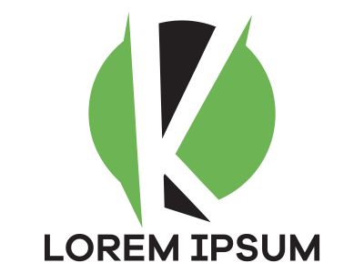 K letter logo design. Letter k in circle shape vector illustration.	