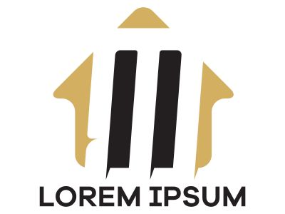 M letter logo design. Letter m in house shape vector illustration.	