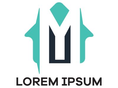 M letter logo design. Letter m in house shape vector illustration.	