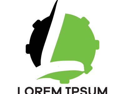 L letter logo design, Letter L in gear vector illustration, mechanic and automobile logo icon.	