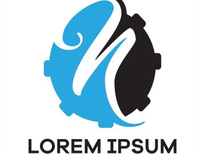 N letter logo design. Letter n in gear shape vector illustration.	