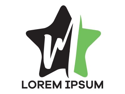 M letter logo design. Letter m in star shape vector illustration.	