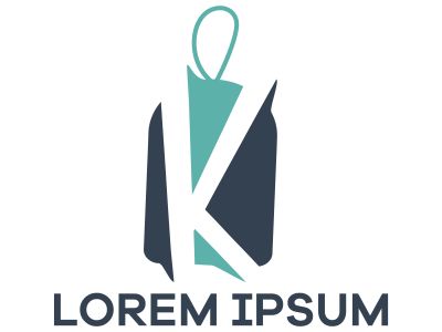 K letter logo design. Letter k in discount tag vector illustration.	