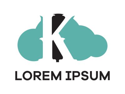K letter logo design. Letter k in sky shape vector illustration.	
