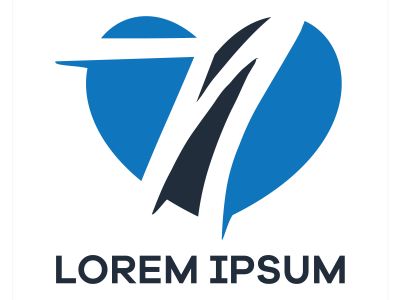 N letter logo design. Letter n in heart shape vector illustration.	