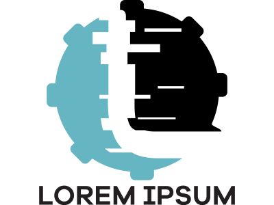 L letter logo design, Letter L in gear vector illustration, mechanic and automobile logo icon.	