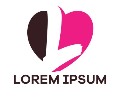 L letter logo design. Letter L in heart shape vector illustration.	