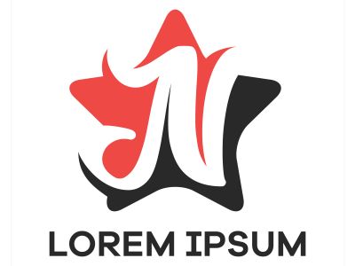 N letter logo design. Letter n in star shape vector illustration.	