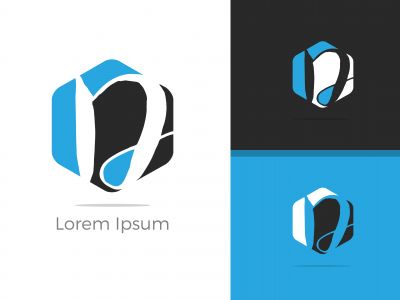 D dots logo design template. Hexagon D icon. D Letter Logo Vector.