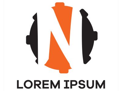 N letter logo design. Letter n in gear shape vector illustration.	