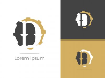 D dots logo design template. Hexagon D icon. D Letter Logo Vector.