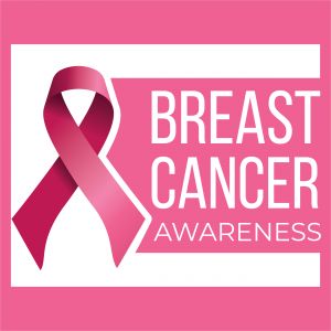 Breast cancer awareness campaign vector poster design. Strong woman breast protection message illustration.