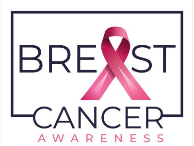 Breast cancer awareness campaign vector poster design. Strong woman breast protection message illustration.